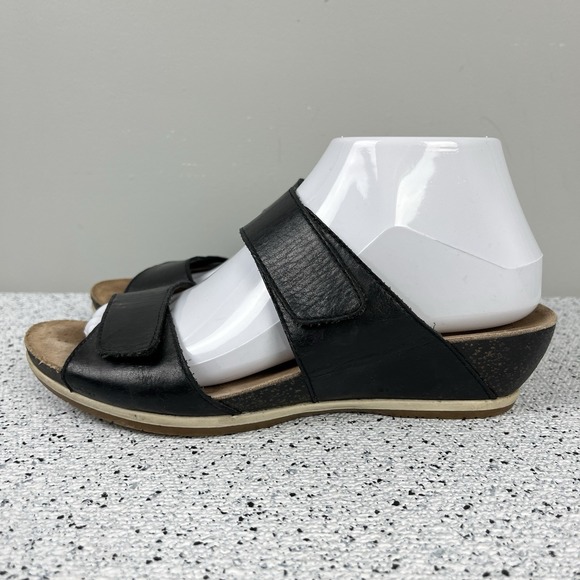 Dansko Vienna Slide Sandals Womens EU 38 US 7.5-8 Black Leather Comfort Shoes - Picture 4 of 8